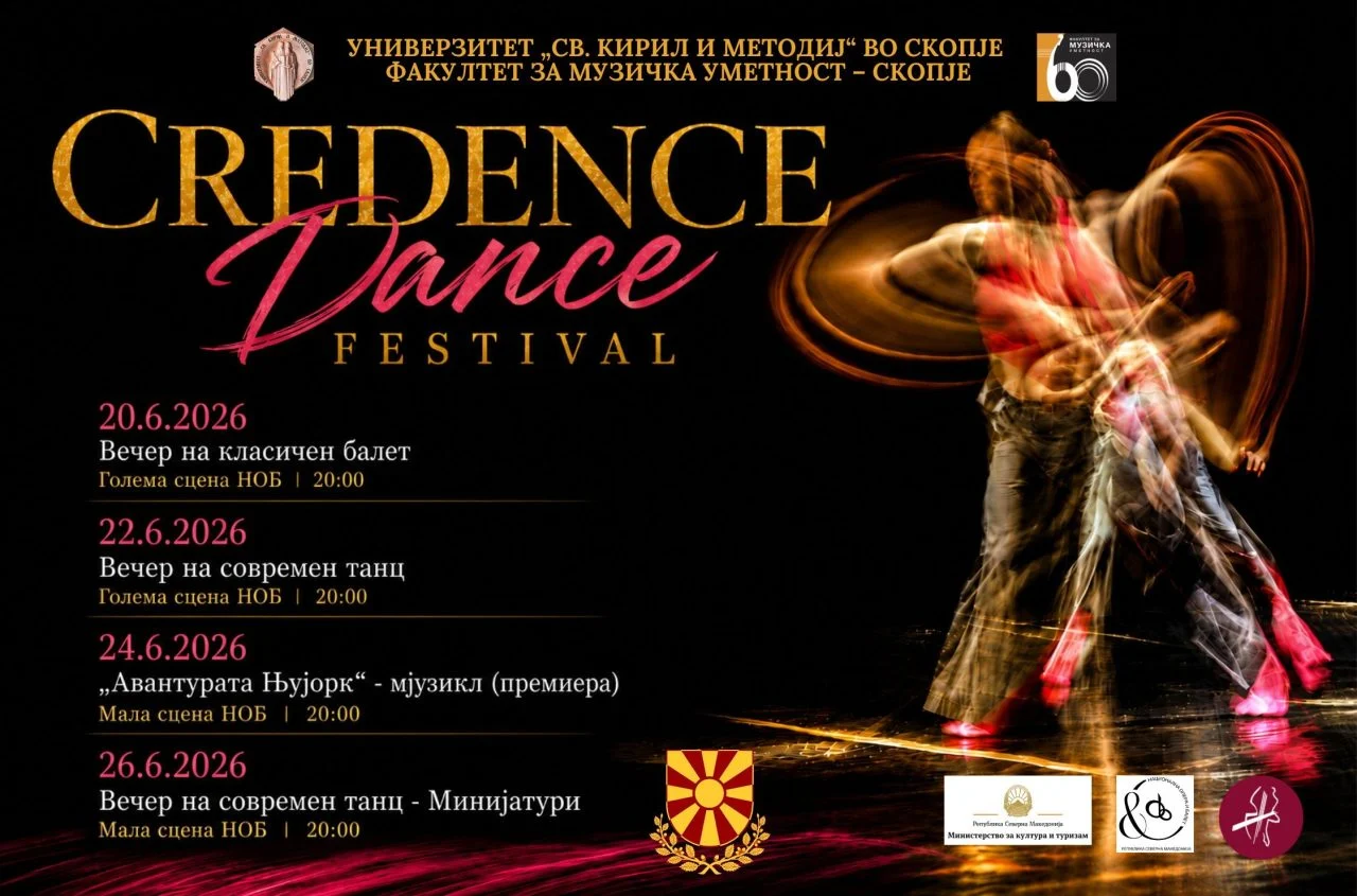 Четвртото издание на фестивалот „Credence Dance – Вечери на класичен и современ танц“ почнува на 20 јуни