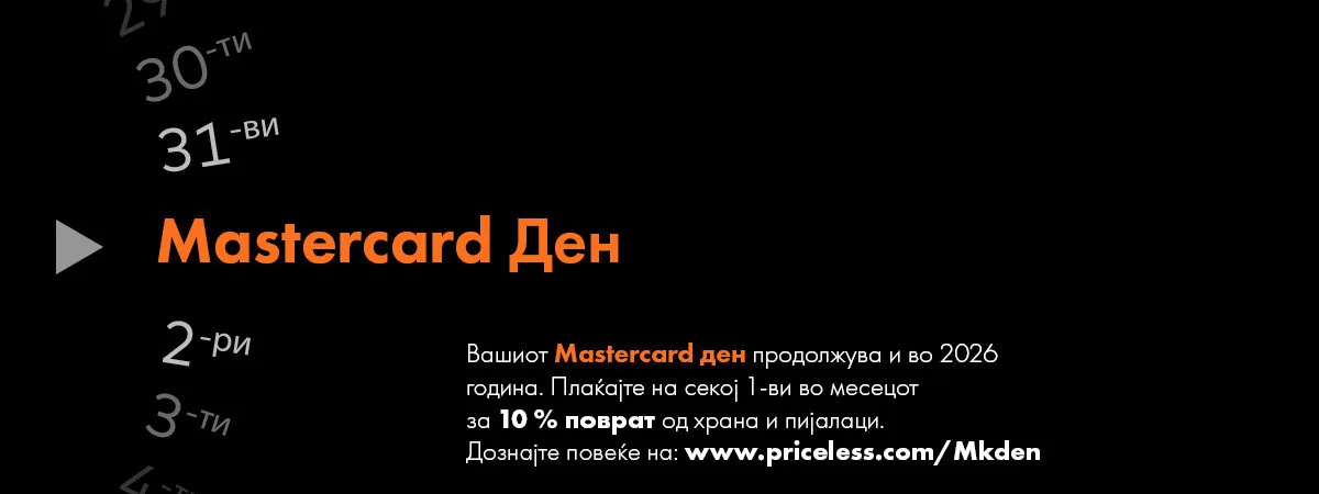 Денес е Mastercard Ден: 10% поврат на средства за плаќања во угостителство