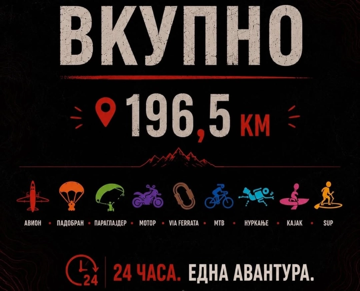 За 24 часа низ воздух, земја и вода: девет адреналински активности во еден предизвик 