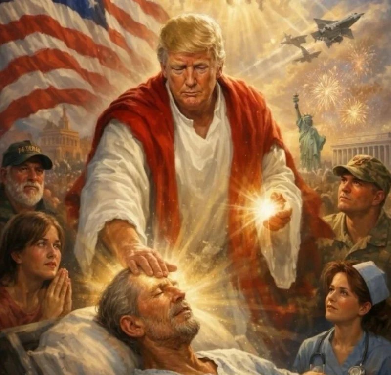 Трамп објави слика од Исус како го прегрнува: „Ми изгледа доста убаво!!!“