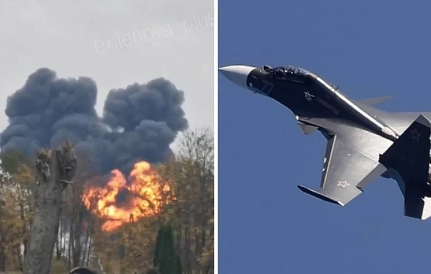 (Видео) Се урна руски борбен авион