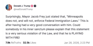 Градоначалникот на Минеаполис  најави дека локалната полиција  нема да соработува во акциите против имигрантите