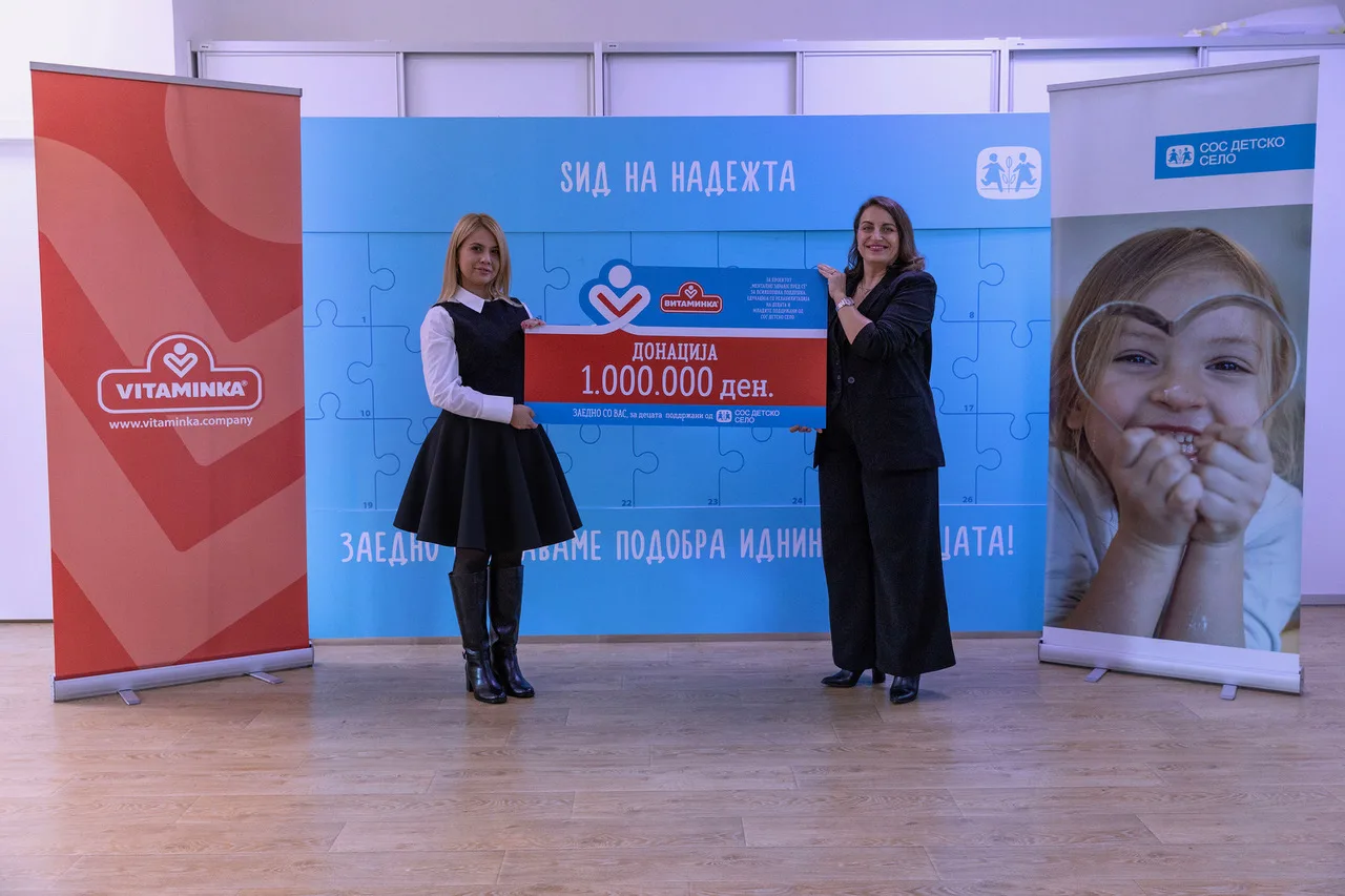 Витаминка со Стоби Флипс и купувачите донираат 1.000.000  денари за СОС Детско село