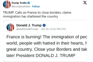 Трамп за насилните протести: Франција гори, затворете ги границите и преземете контрола