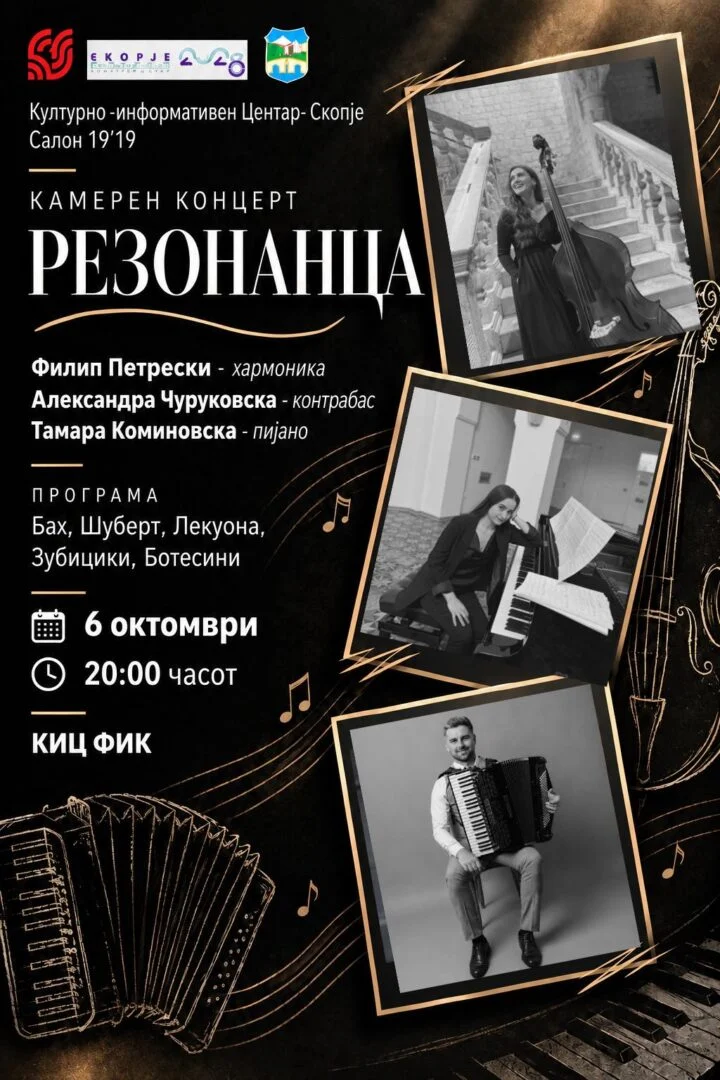 Камерен концерт „Резонанца“ на 6 октомври во Салон „19’19“