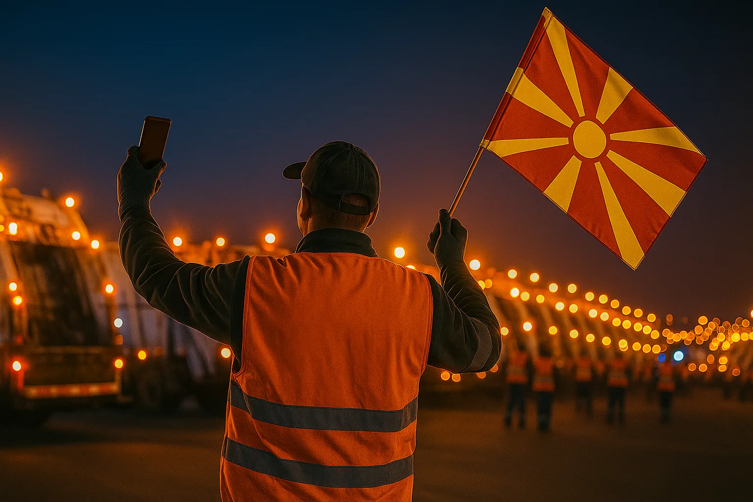 Орце – таткото на Скопје тргна во акција за чистење на Скопје – десетици камиони за чистење на ѓубре со вклучени ротации прво снимаат спот на паркингот кај “Борис Трајковски” па тргнуваат во 72 часовен поход за остварување на првиот успех!