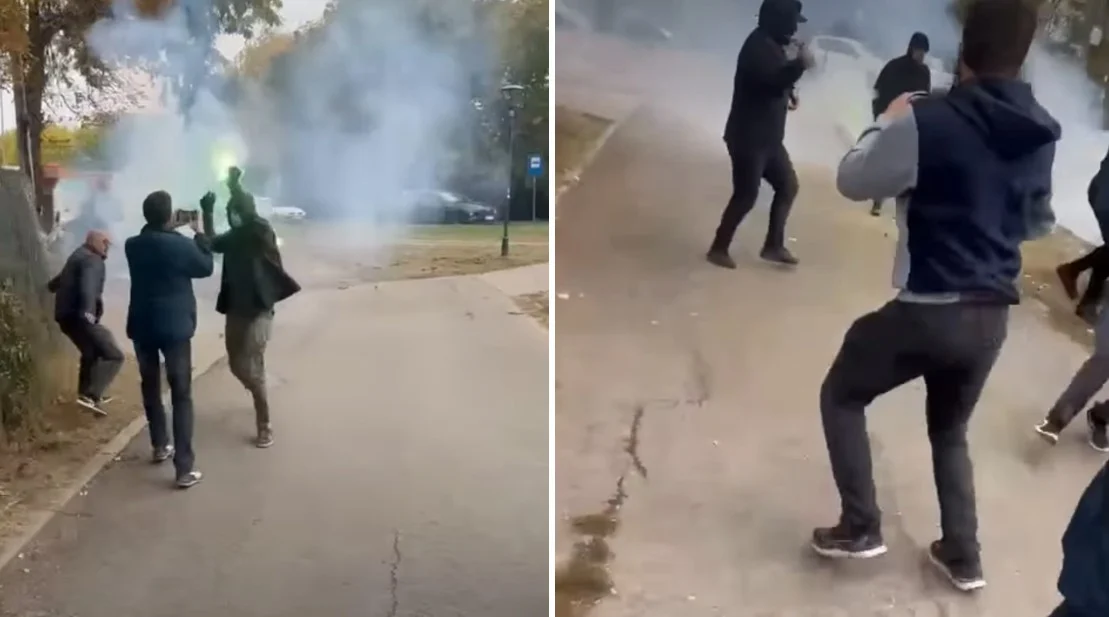 (Видео) Маскирани лица нападнаа млади луѓе пред избирачко место во Панчево