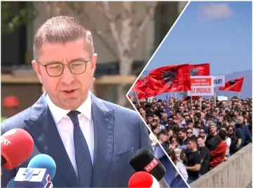 Мицкоски: Поддржувам протести, но ми пречи кога протестантите ги прекршуваат законите за знаме, химна и Уставот