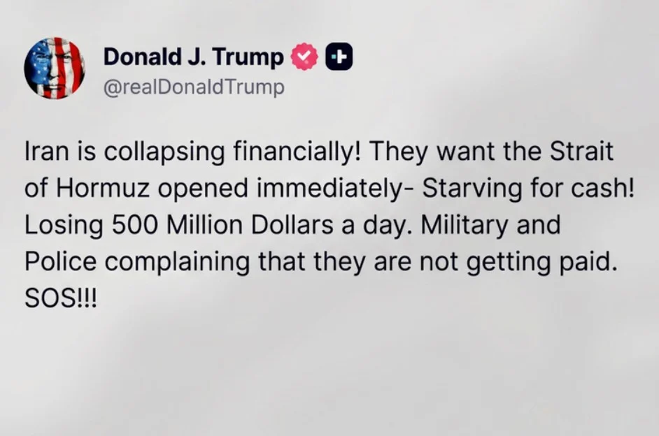 Трамп по пресвртот: Иран е на работ на финансиски колапс, сакаат да го отворат Ормускиот теснец , СОС!!!