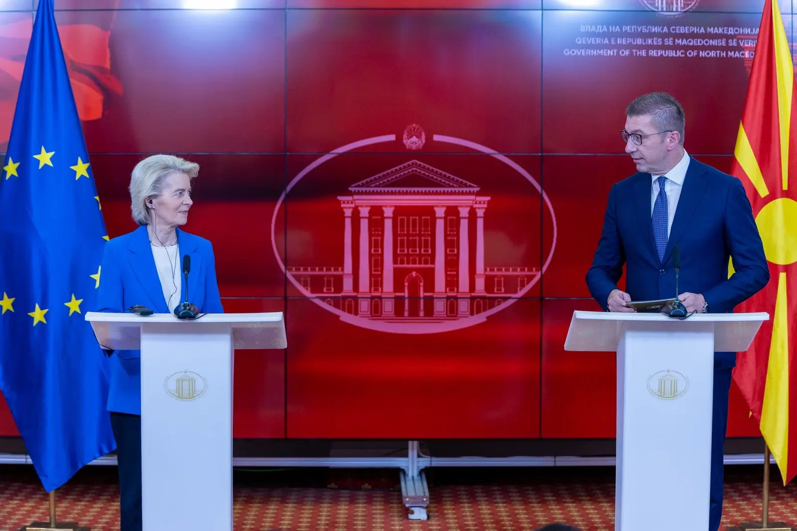 Мицкоски со моќна порака пред Фон дер Лајен: Македонија ги исполнува обврските – време е Европа да обезбеди фер процес без нови условувања