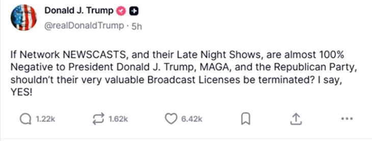 Трамп се закани со одземање на концесиите на телевизиите кои го критикуваат