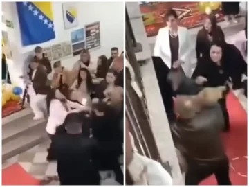 (ВИДЕО) НАМЕСТО СЛАВЈЕ, ФРЧЕА БОКСОВИ: Мајки се истепаа на матурска забава во БИХ
