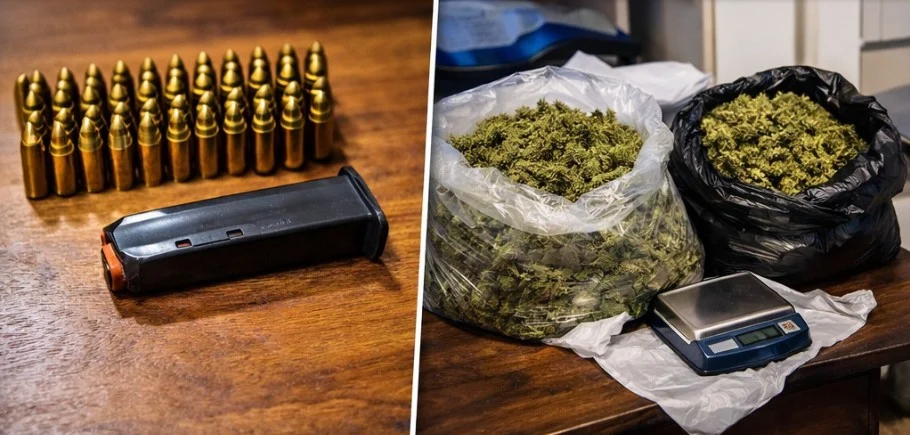 Претреси во Струга, Кичево и Охрид, пронајдени оружје, муниција и марихуана, уапсени четири лица