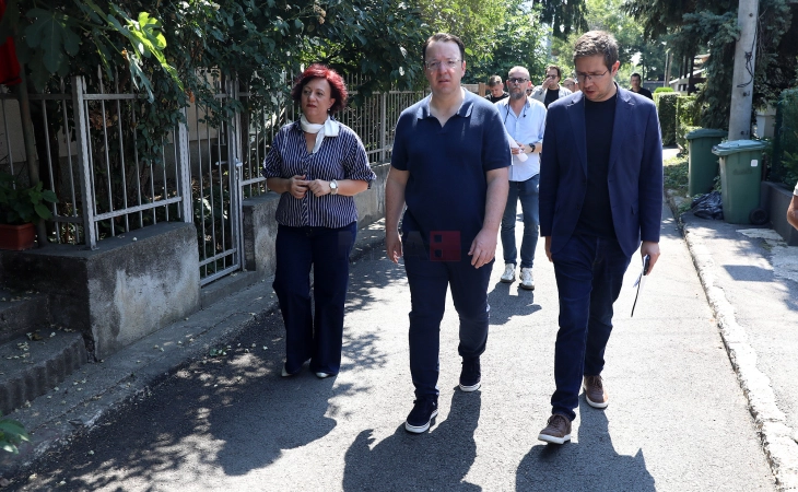 Николовски и Стаменковска извршија увид во реконструираната улица Лазар Димитров во населбата 11 Октомври