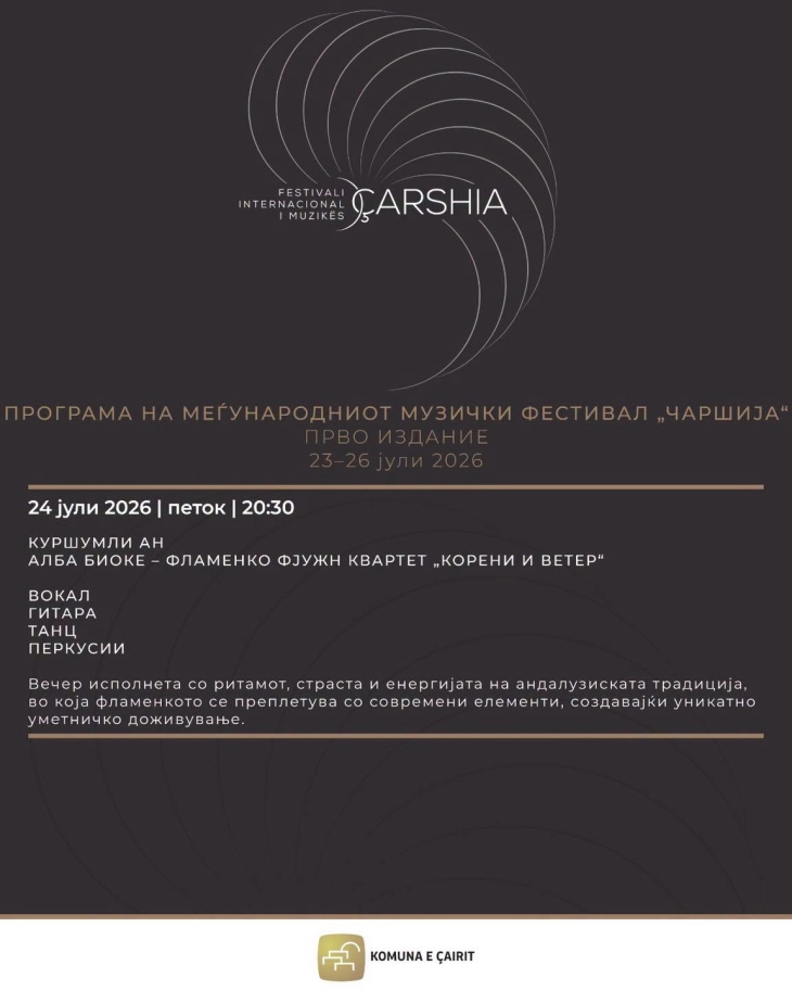 Почнува првото издание на Меѓународниот музички фестивал „Чаршија“