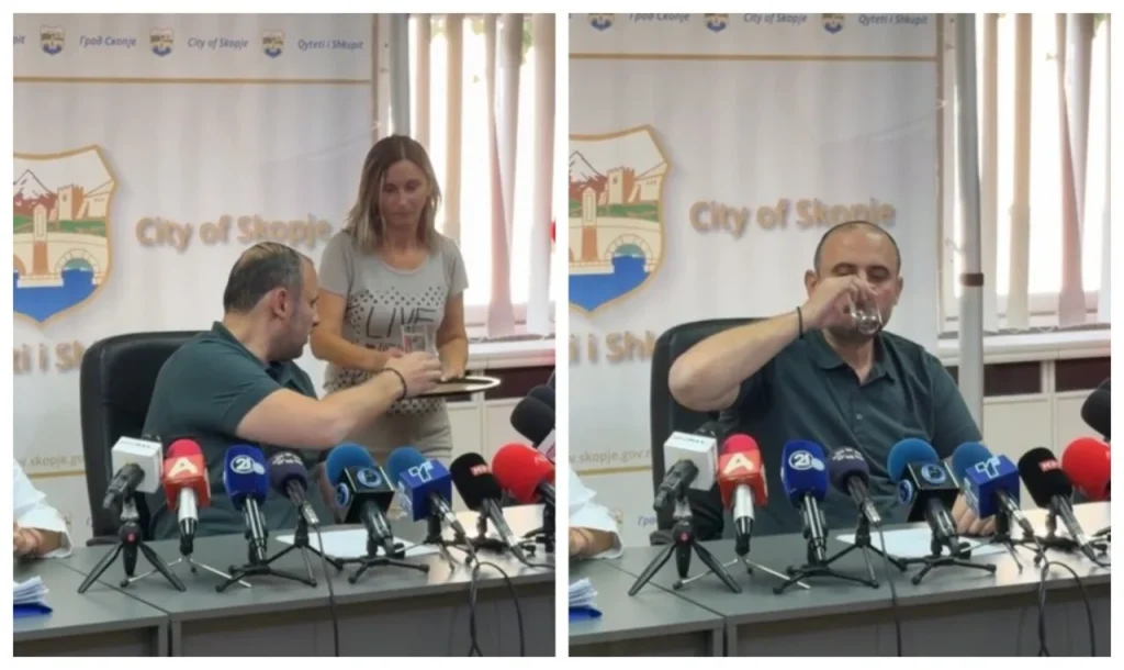 (Видео) Оле донеси чаша вода од чешма, рече Ѓорѓиевски и ја испи за да покаже дека нема бактерии