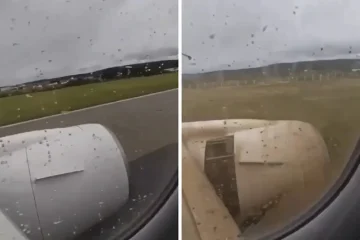 (ВИДЕО) Снимен моментот кога авионот излета од пистата во Сплит