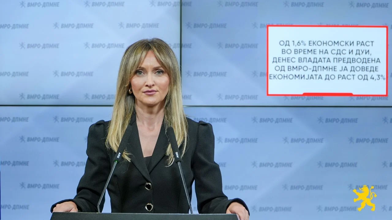 (Видео) Кузманоска: Од 1,6% економски раст во време на СДС и ДУИ, денес Владата предводена од ВМРО-ДПМНЕ ја доведе економијата до раст од 4,3%