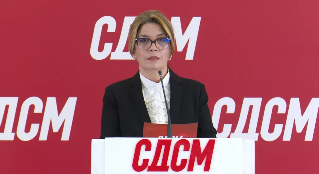 (Видео) „Арамијата Мицкоски повторно зборува бајки за платите а не даде поддршка за минимална плата од 600 евра“, вели Серафимовска -Борозан