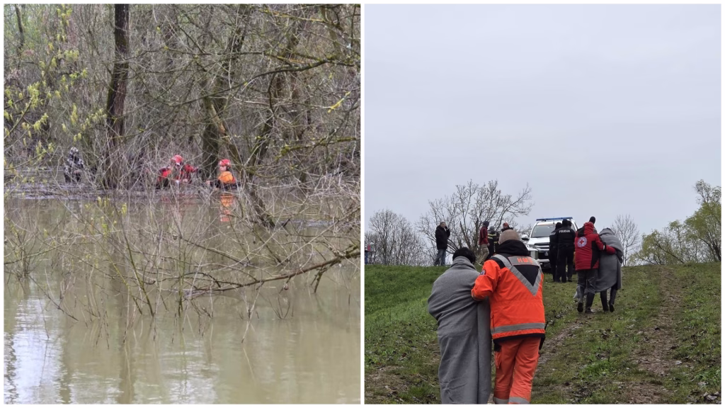 Седеа на гранки во поплавена шума: 30 нелегални мигранти спасени од реката Сава