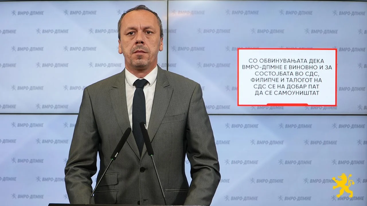 (Видео) Петрушевски: Со обвинувањата дека ВМРО-ДПМНЕ е виновно и за состојбата во СДС, Филипче и талогот на СДС се на добар пат да се самоуништат