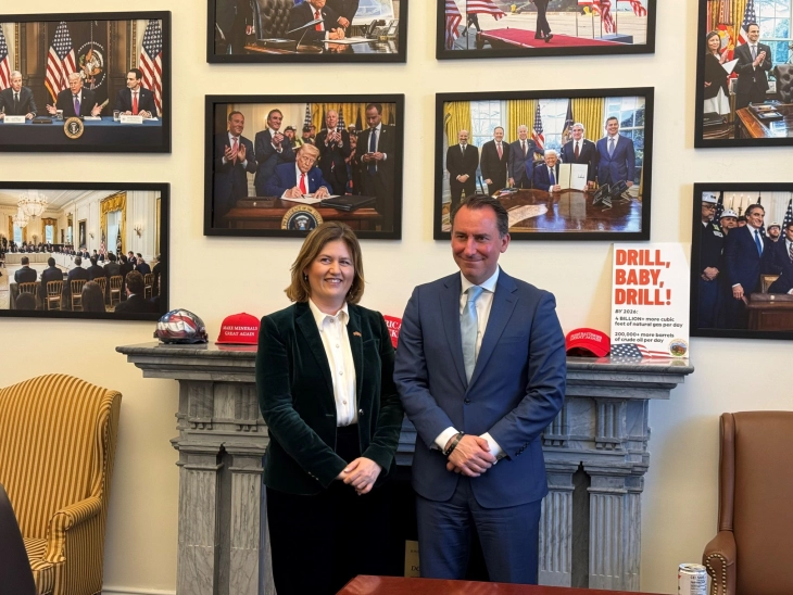 Стратешка енергетска соработка: Божиновска на средба во Белата куќа со советник на Трамп