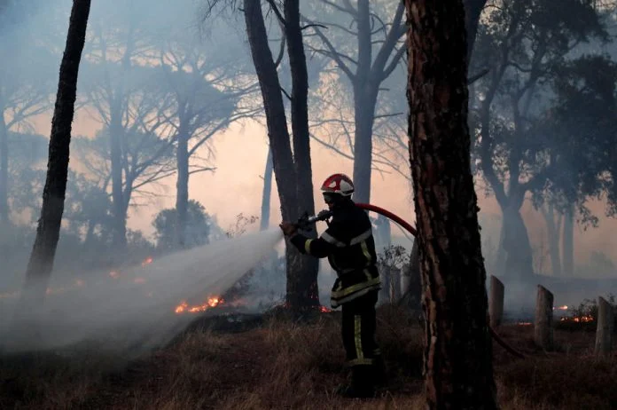 Пожарот што избувна во близина на Неа Каликратија, на Халкидики е локализиран