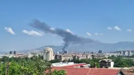 Гори сува трева во пожар во Шуто Оризари
