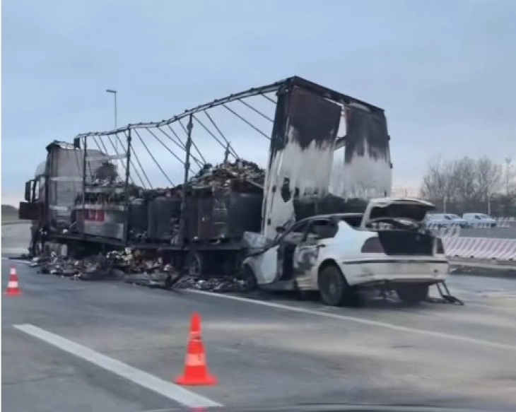 Едно лице е тешко повредено во сообраќајна несреќа на влезот на Скопје