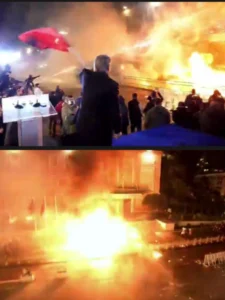 Учесниците на протестот на опозицијата во Тирана предизвикаа хаос, повредени полицајци и новинари