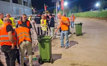 (ФОТО) ПО СПЕКТАКЛОТ НА ДЕЈВИД ГЕТА: Екипи на Град Скопје го „светнаа“ просторот околу стадионот и Градскиот парк