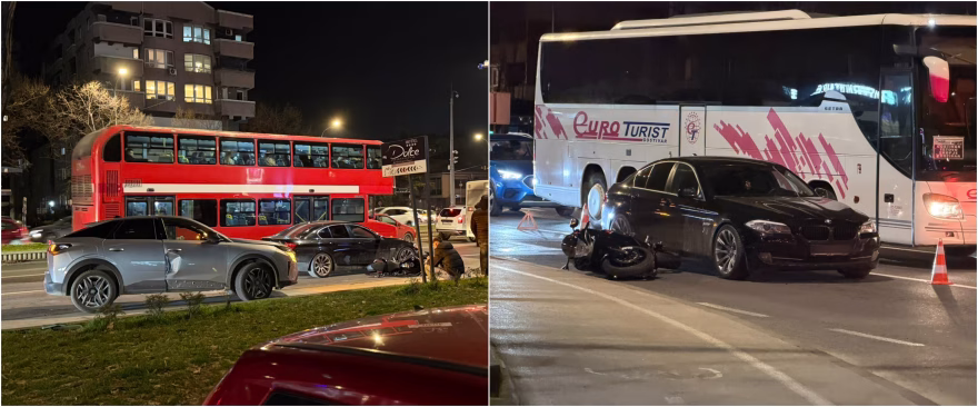 ФОТО Сообраќајка на булеварот „Партизански одреди“ 