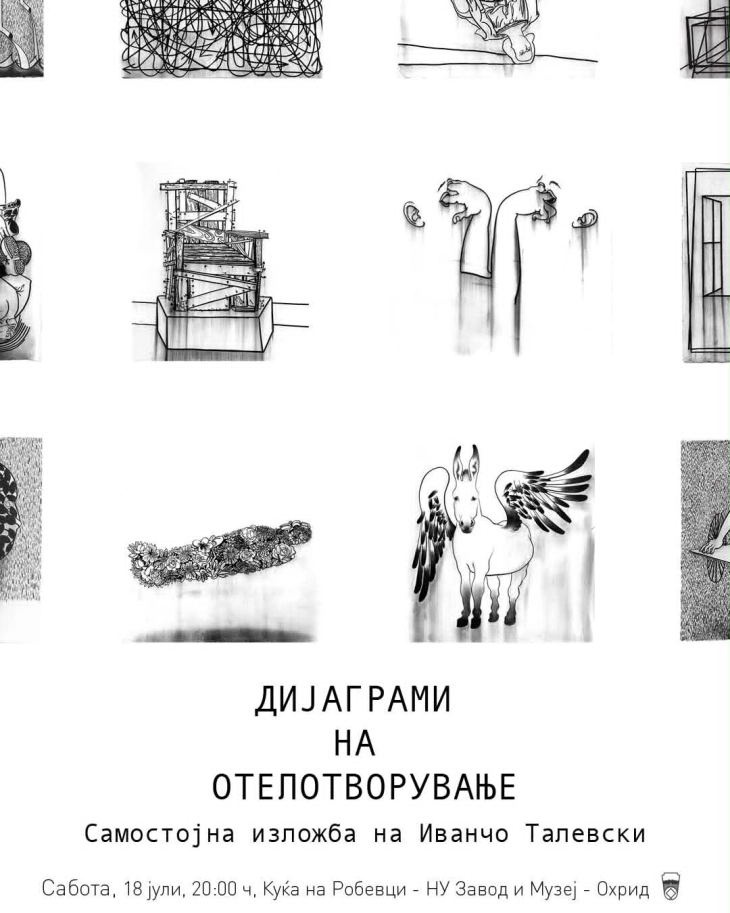 Изложба „Дијаграми на отелотворување“ на Иванчо Талевски ќе биде отворена во Охрид