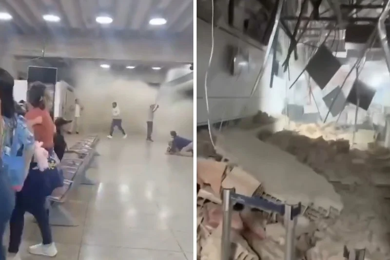 (Видео) Снимен земјотресот на главниот аеродром во Венецуела, паѓаат големи парчиња бетон