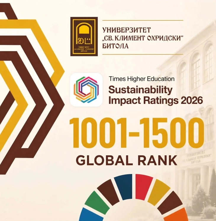 УКЛО Битола рангиран во THE Impact Rankings на реномираната британска куќа Times Higher Education (THE)