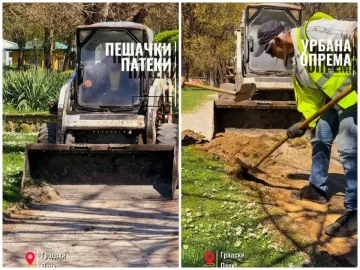 (ВИДЕО) Ѓорѓиевски: Во Градскиот парк се уредуваат пешачките патеки и се обновува урбаната опрема