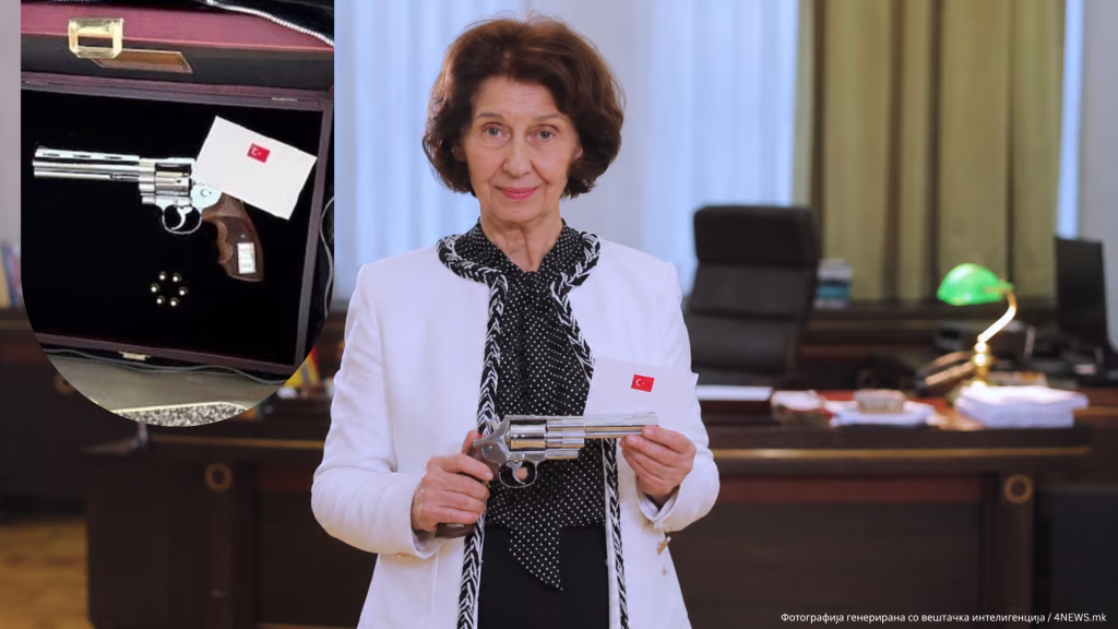 Револверот од Ердоган пристигнува во Скопје: Сиљановска-Давкова нема да го користи подарокот
