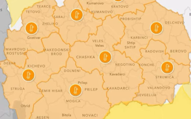 Метеоаларм за утре: Високи температури низ цела Македонија!